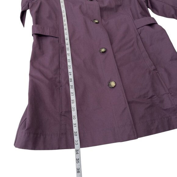 Eddie Bauer Womens Purple Trench Coat SZ L Button Closure Unlined Classic Style - Picture 5 of 11